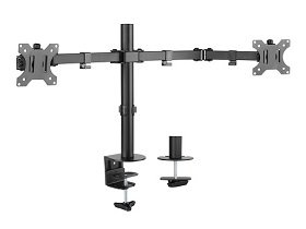 Single Pole Dual-Monitor Steel Articulating Monitor Arm