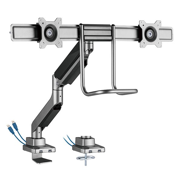 Dual Monitors Premium Space-Saving Monitor Arm With USB Ports